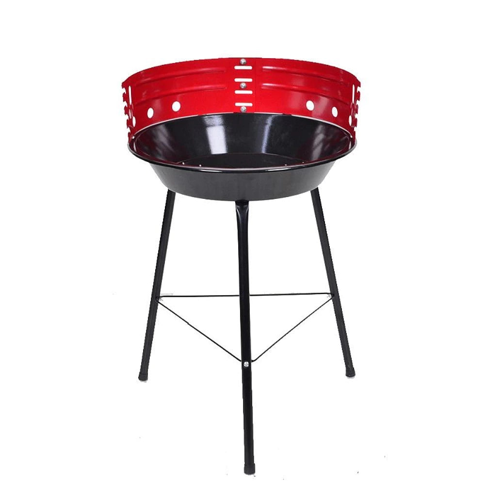 Holzkohle Rundgrill Kansas 35x56 cm – Stahlgrill mit 4-fach höhenverstellbarem Rost & Windschutz