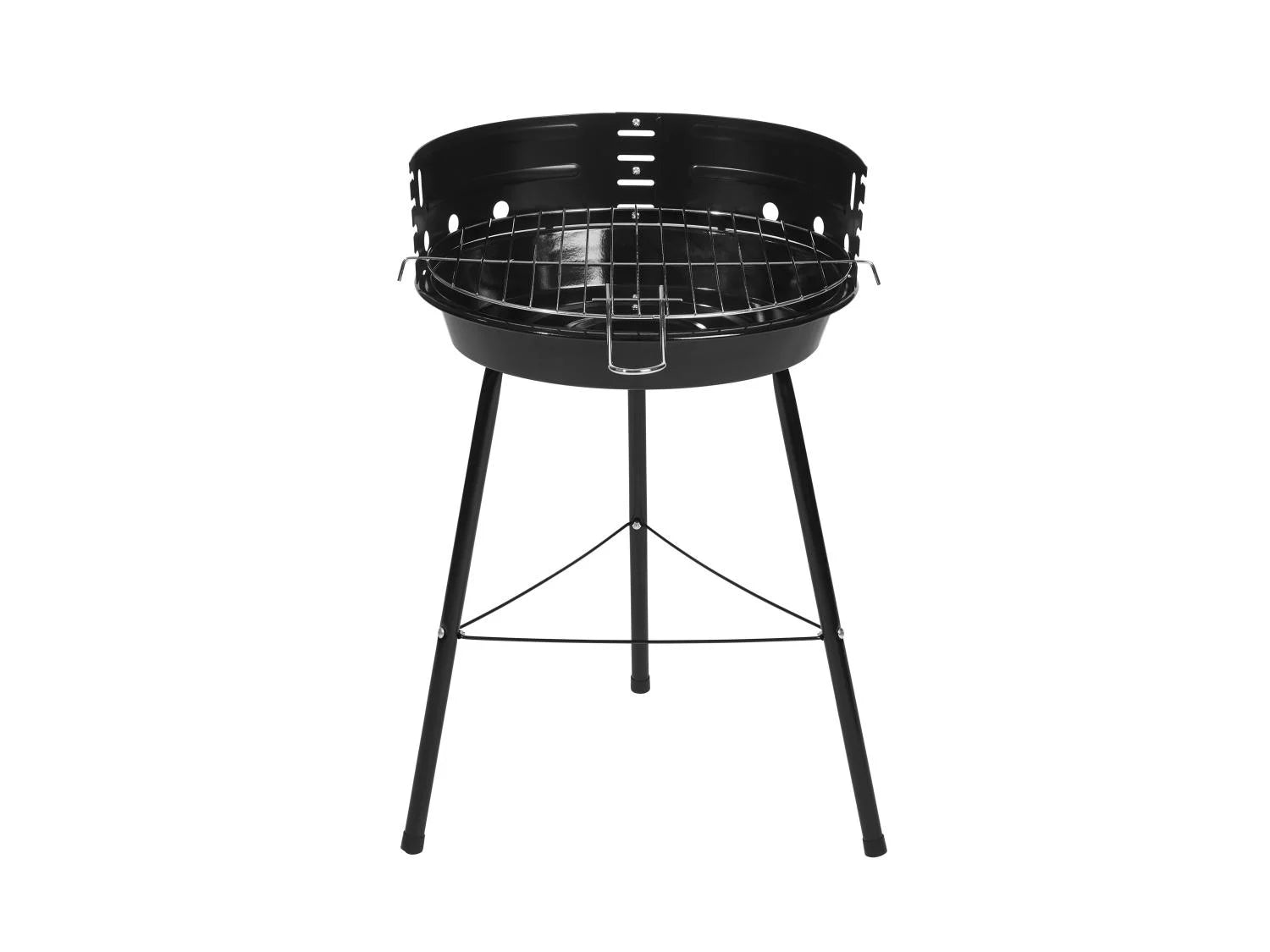 GRILLMEISTER Holzkohle Rundgrill Kansas Ø33cm - Stabiler Stahlgrill mit höhenverstellbarem Rost & Windschutz