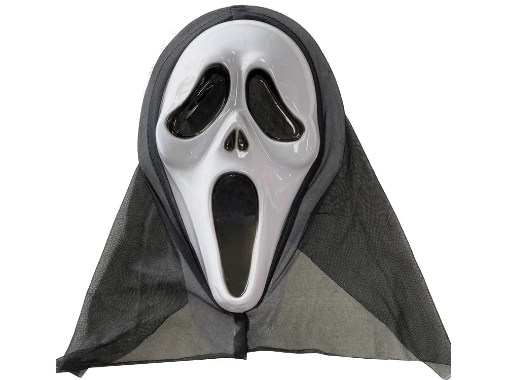Horror Maske Halloween Gruselmaske Schwarz Weiß 35cm Party Verkleidung