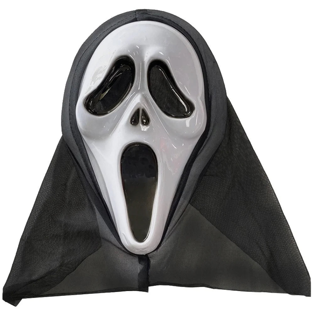 Horror Maske Halloween Gruselmaske Schwarz Weiß 35cm Party Verkleidung