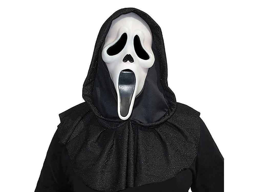 Horror Maske Halloween Gruselmaske Schwarz Weiß 35cm Party Verkleidung