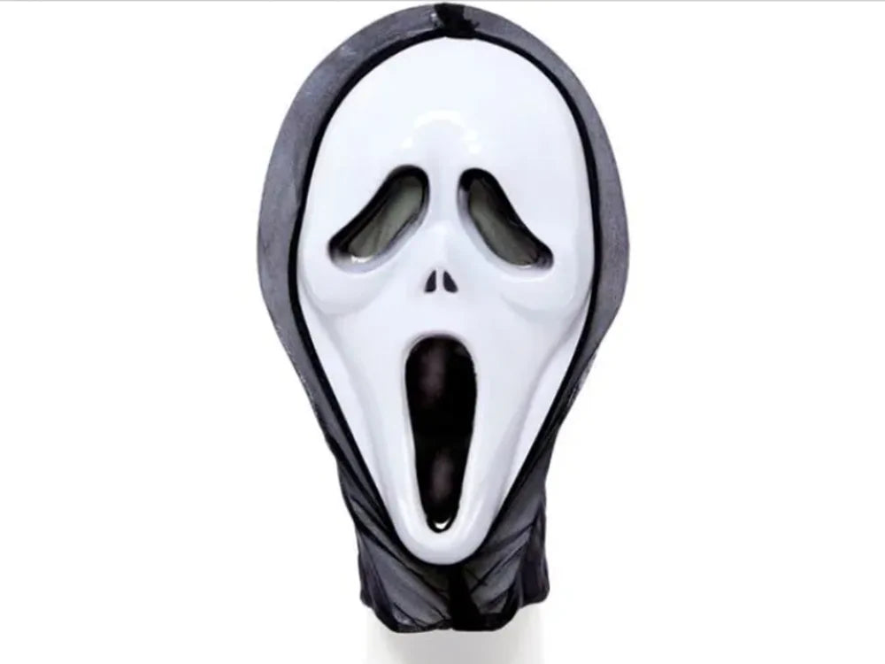 Horror Maske Halloween Gruselmaske Schwarz Weiß 35cm Party Verkleidung