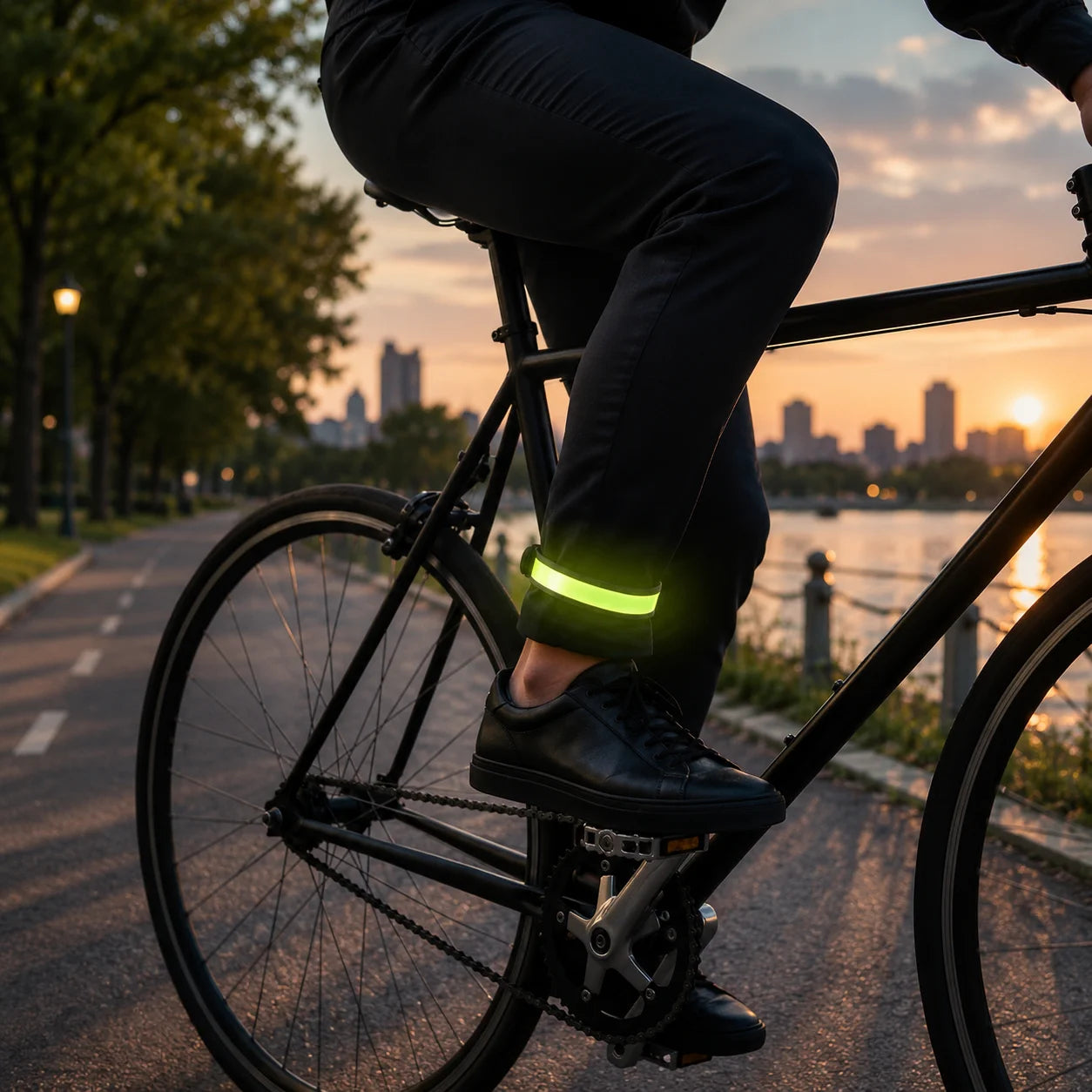 2 x Hosenclips Fahrrad  Reflektierend Hosenklammer Beinschutz Fahrradclip