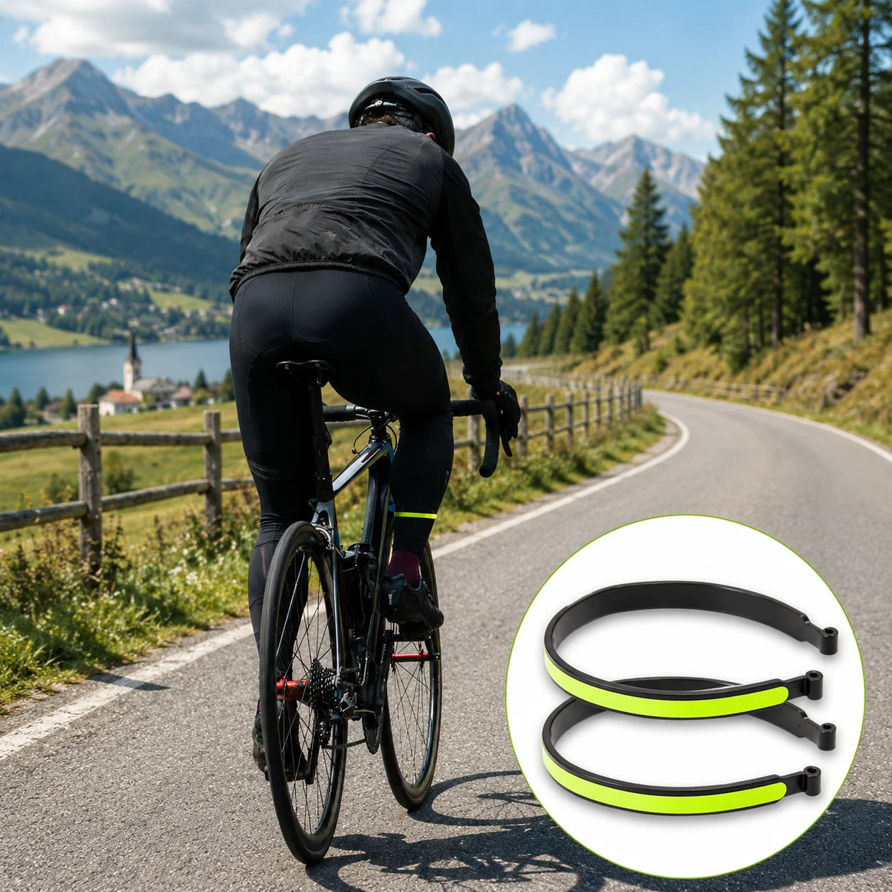 2 x Hosenclips Fahrrad  Reflektierend Hosenklammer Beinschutz Fahrradclip