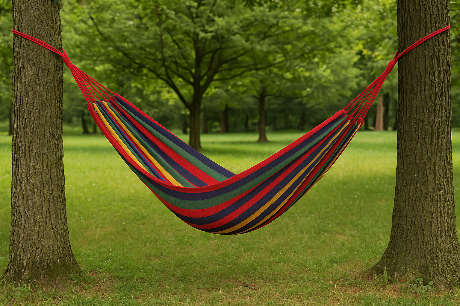 Hammock 250 x 80cm hanging lounger cotton max. 120 kg outdoor garden camping