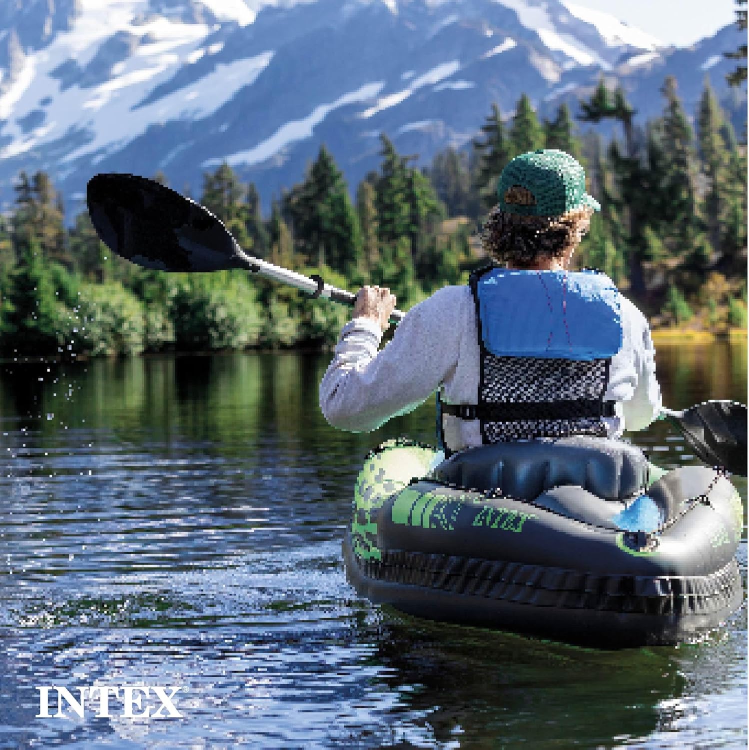Intex Kayak Challenger K1 Set Inflatable Boat Paddle Boat + Aluminum Paddle Pump NEW 