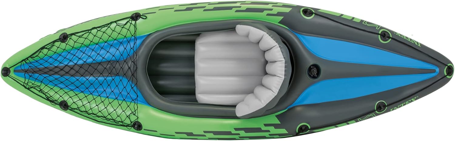 Intex Kayak Challenger K1 Set Inflatable Boat Paddle Boat + Aluminum Paddle Pump NEW 