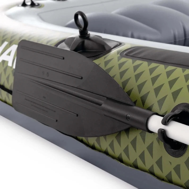 INTEX Seahawk 4 Schlauchboot Set – 4 Personen bis 480 kg mit Alu-Paddeln, Handpumpe & Angelrutenhaltern