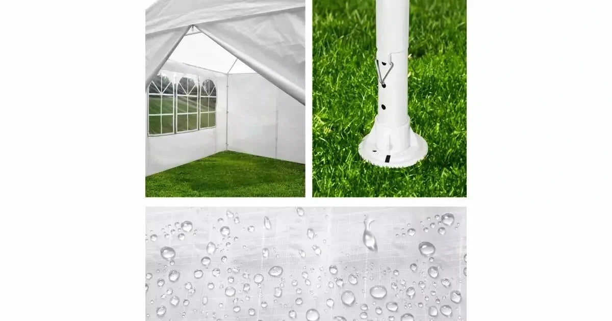 Gartenpavillon 3x3 m Grün mit Seitenwänden – wasserdichtes Partyzelt mit UV-Schutz und Stahlgestell