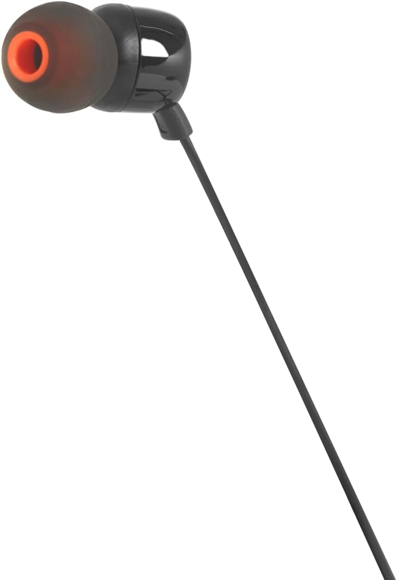JBL Tune 110 in-ear headphones with tangle-free ribbon cable and microphone 