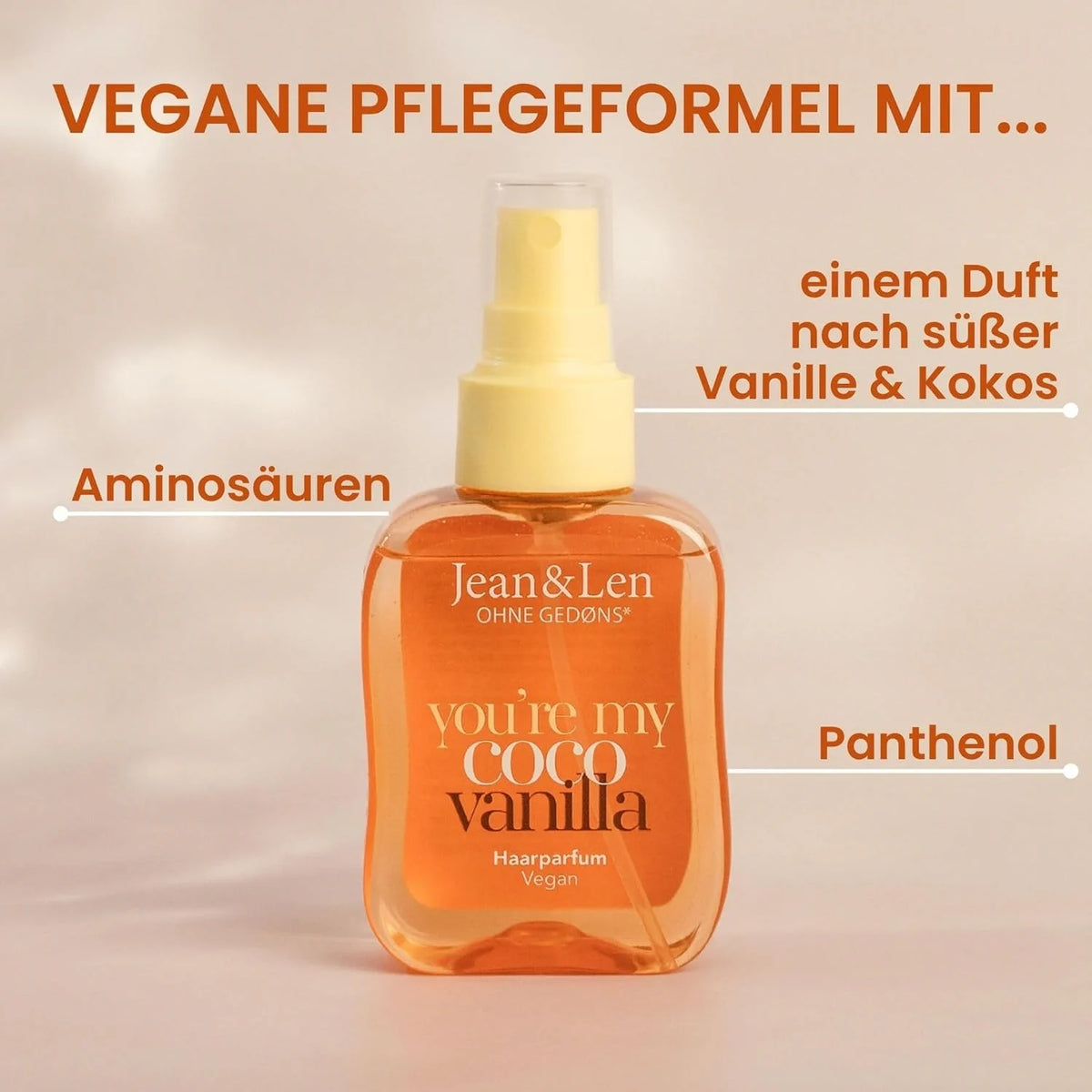 Jean & Len Haarparfum you’re my coco vanilla – Kokos & Vanille, vegan und ohne Silikone