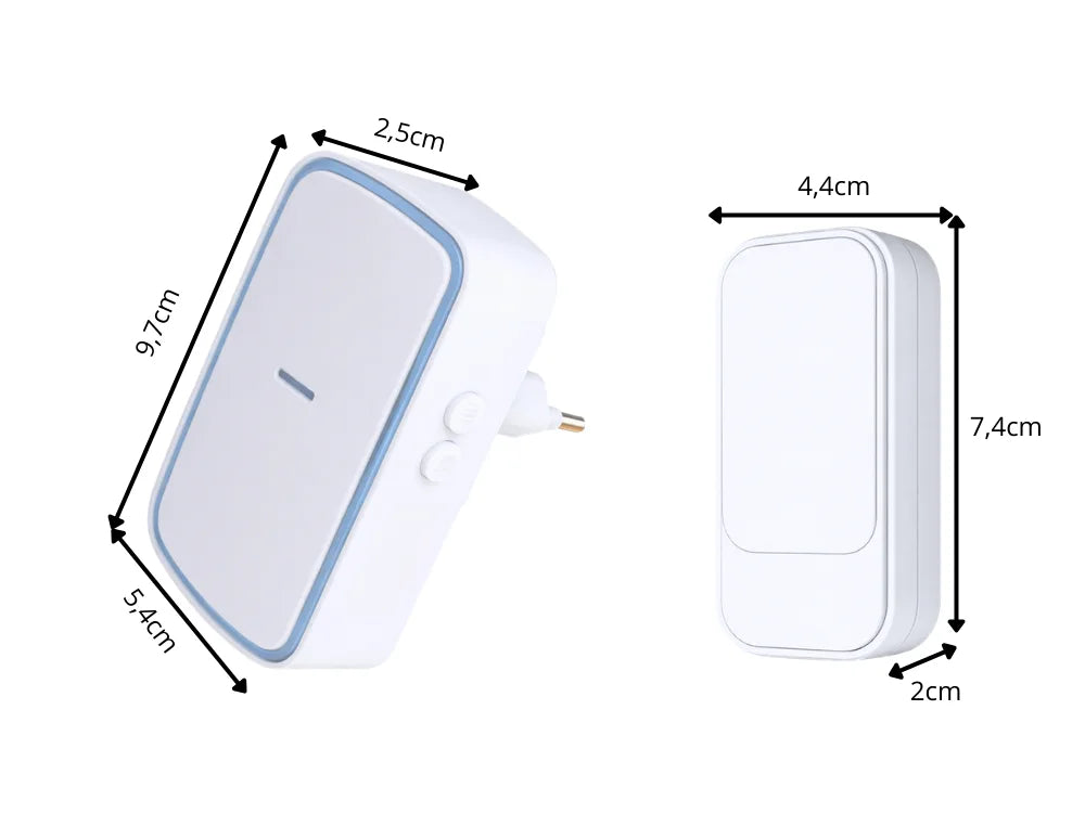 Kabellose kinetische LED Türklingel IP68 130m Funkklingel 38 Melodien Weiß