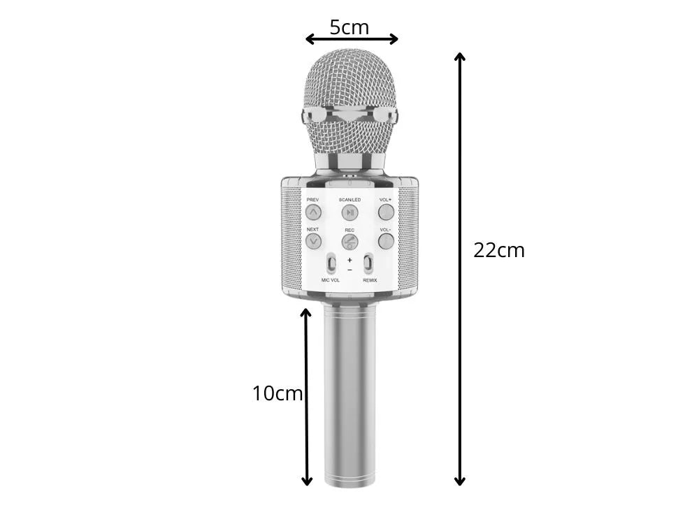 Kabelloses Bluetooth Karaoke Mikrofon mit Lautsprecher – Echo, Stimmeffekte, Aufnahmefunktion & Etui