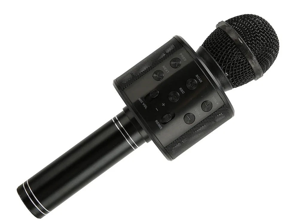 Kabelloses Bluetooth Karaoke Mikrofon mit 5W Lautsprecher, Echo-Effekt, Sprachmodi, MicroSD & Etui