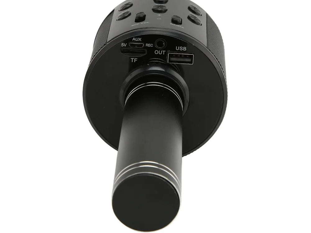 Kabelloses Bluetooth Karaoke Mikrofon mit 5W Lautsprecher, Echo-Effekt, Sprachmodi, MicroSD & Etui