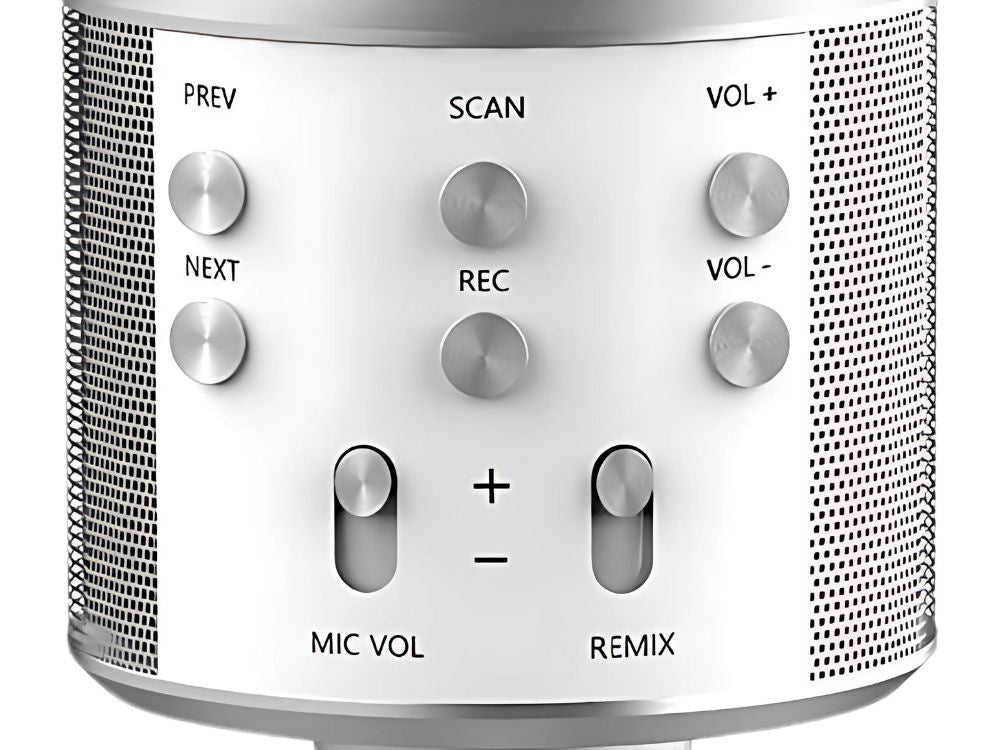 Kabelloses Bluetooth Karaoke Mikrofon mit Lautsprecher – Rund, mit Etui