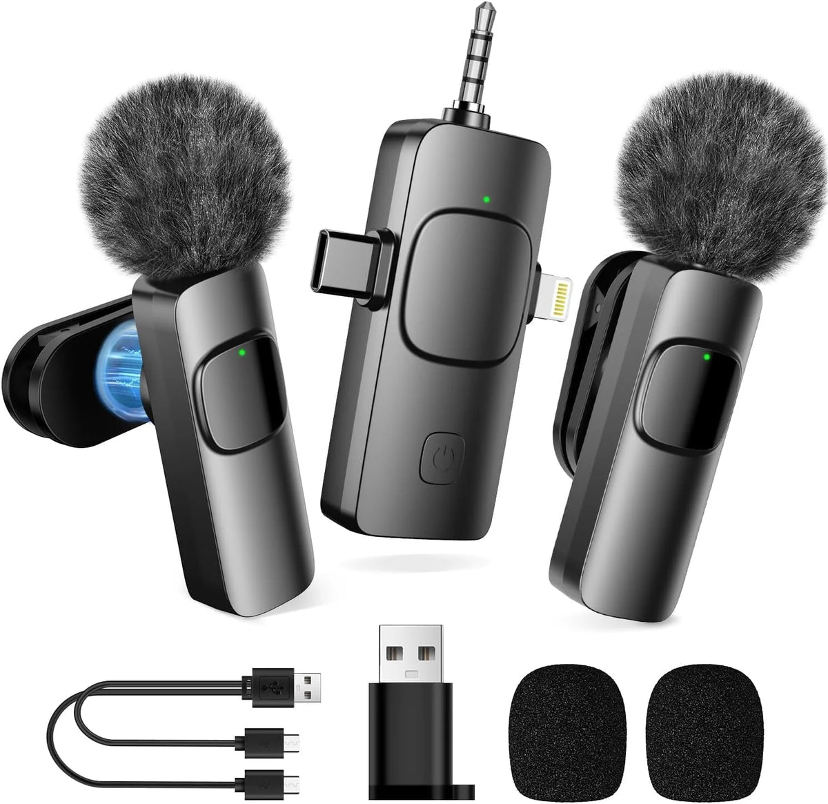 2-way wireless microphone for iPhone/iPad/Android, plug &amp; play 