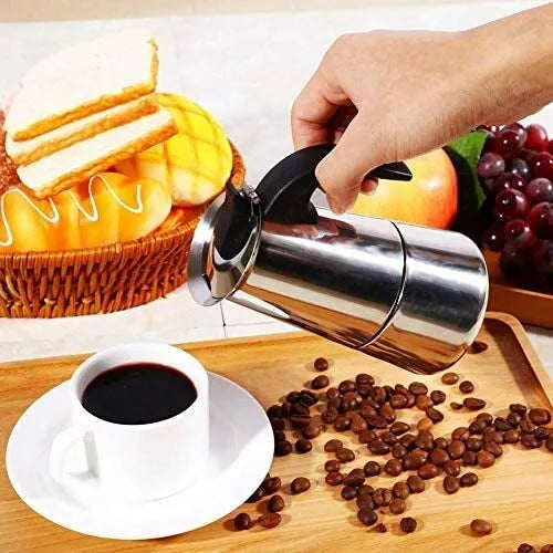 Kaffeemaschine Edelstahl moka Maschine Caffe Espresso Caffe Napoletano 6 Tassen