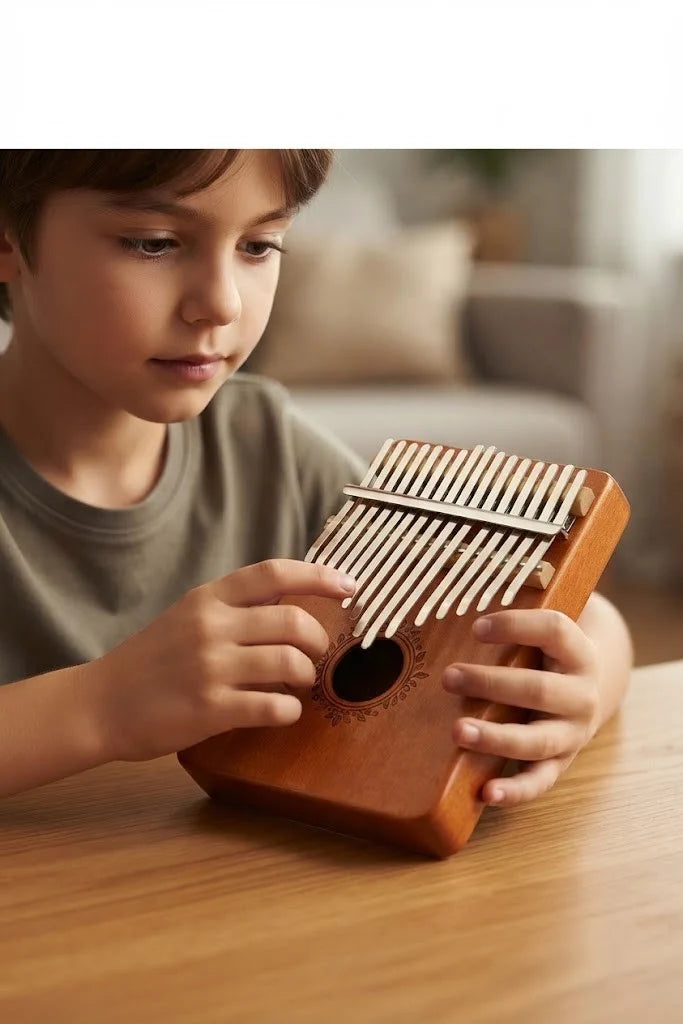 Kalimba 17 Tasten Daumenklavier Fingerpiano aus Holz mit Tragetasche & Notenheft