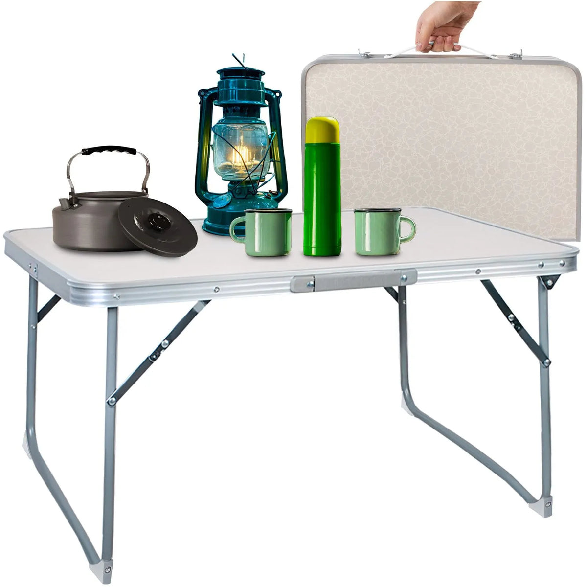 Campingtisch Klapptisch Multifunktionstisch + Tragegriff für Camping & Festivals