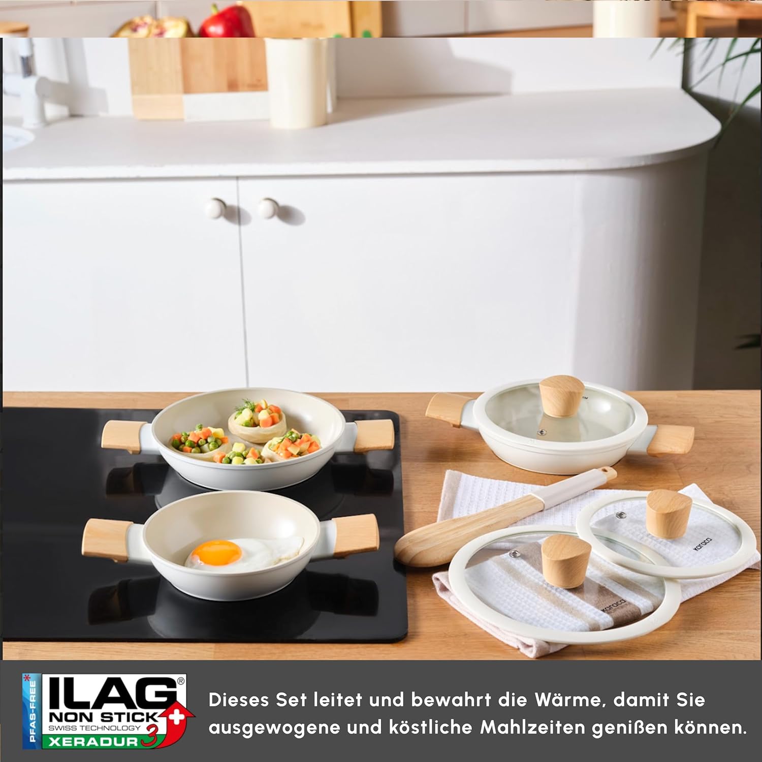 KARACA Gris Bio Granite 7-piece pot/pan set, non-stick coating NEW 