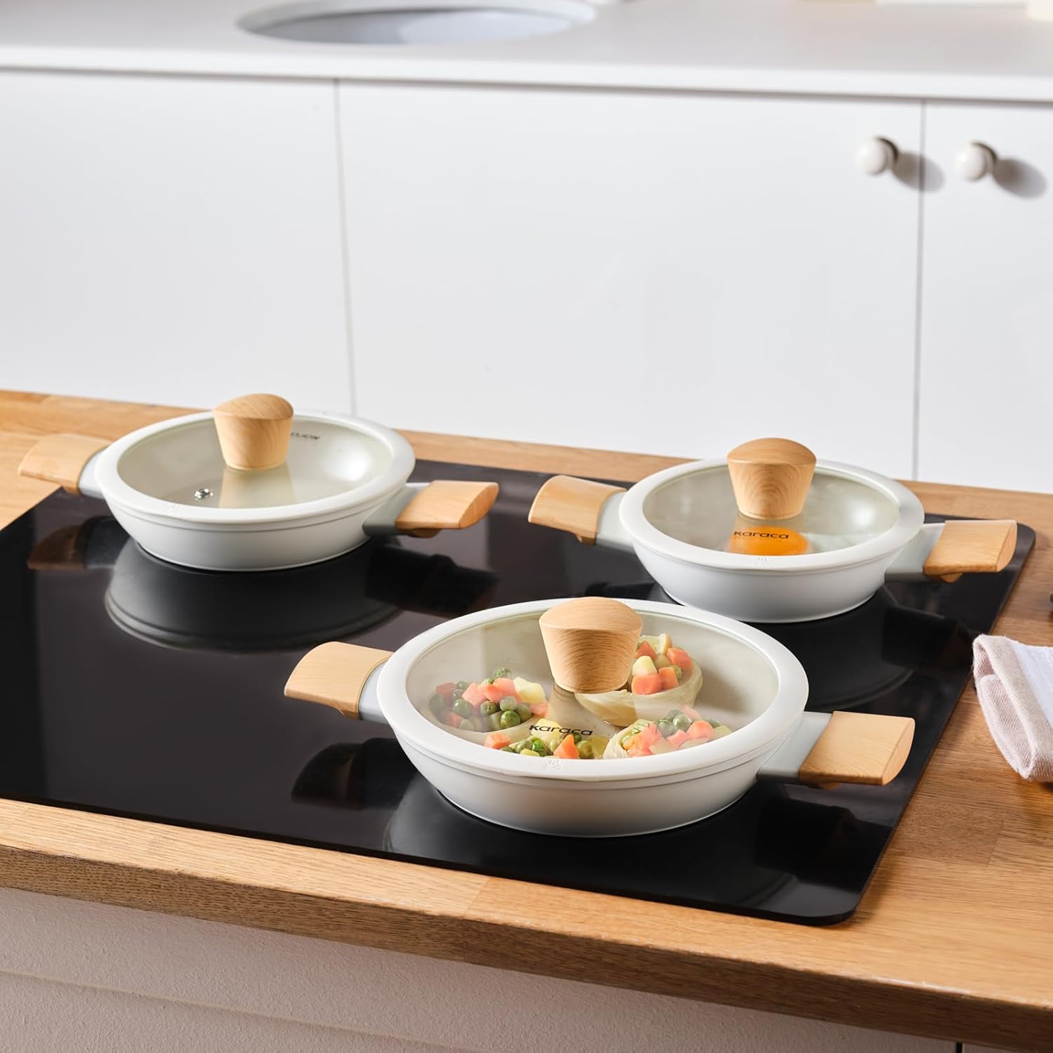 KARACA Gris Bio Granite 7-piece pot/pan set, non-stick coating NEW 