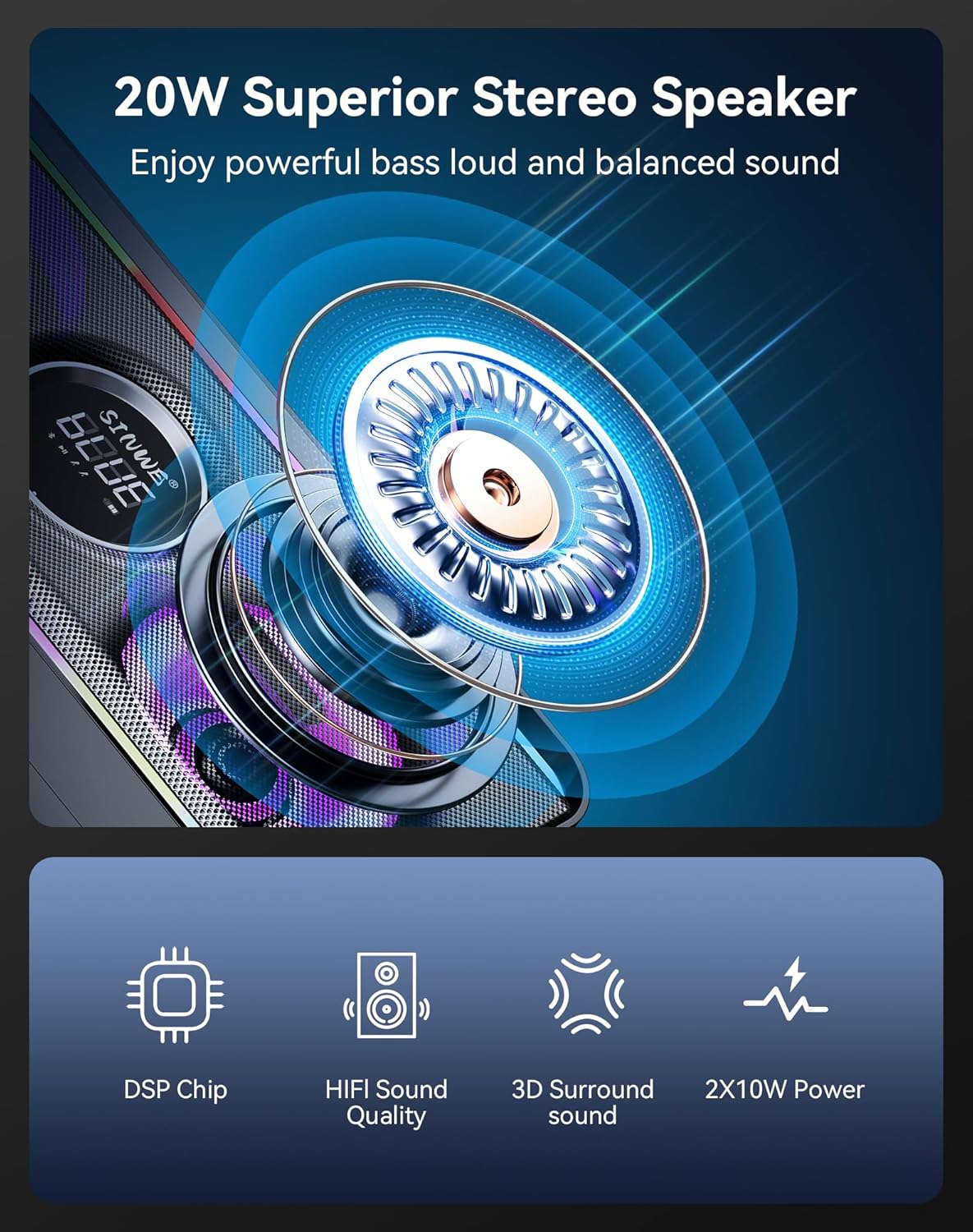 Karaoke Maschine mit 2 Funkmikrofonen, LED PA Lautsprecher, Bluetooth, USB