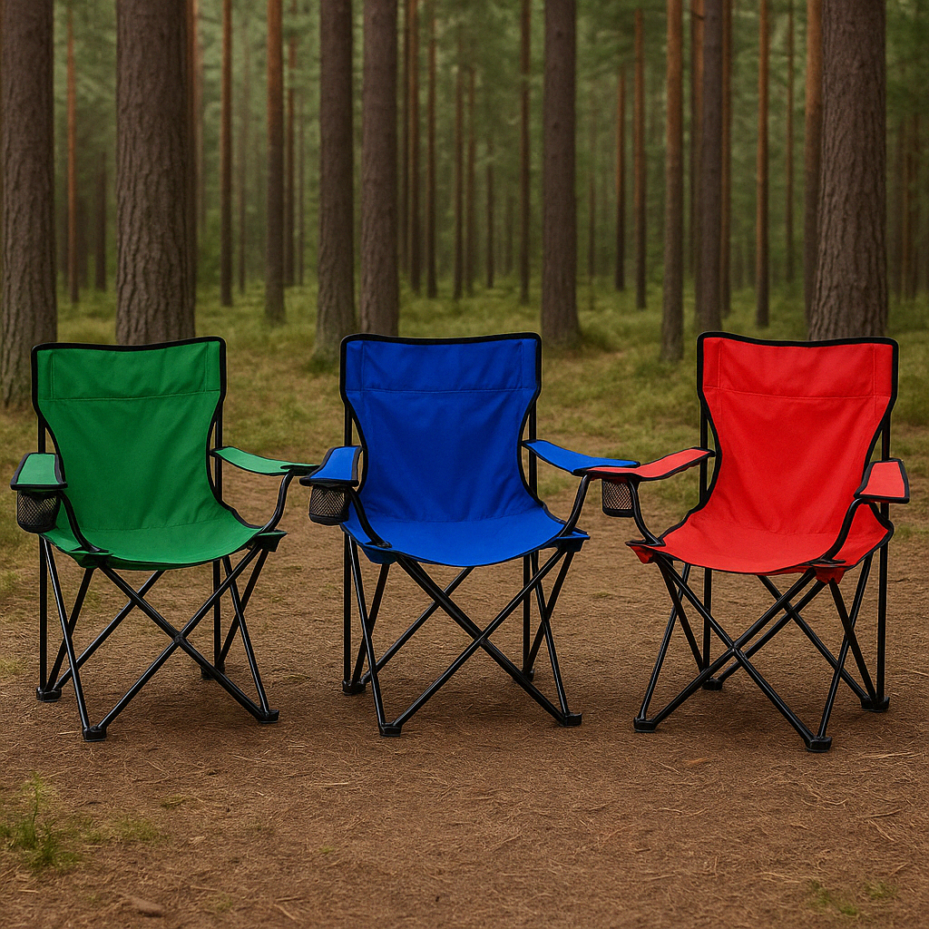 Faltbarer Campingstuhl mit Getränkehalter und Tragetasche – Outdoor Klappstuhl für Garten, Angeln und Strand