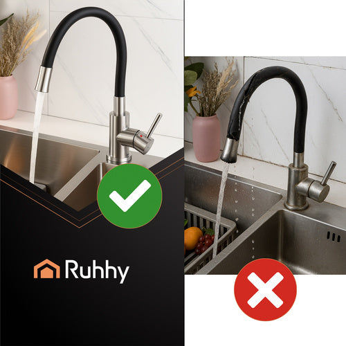 Flexible Küchenarmatur Edelstahl 304, 360° schwenkbar, Flexibler Auslauf