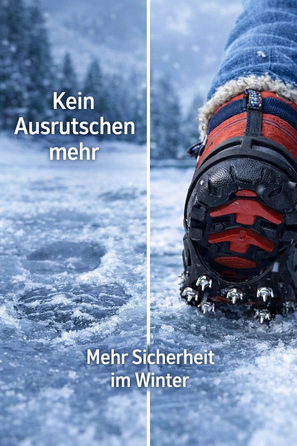 Schuhspikes Anti Rutsch Eiskrallen Wanderhilfe Gr. 35–39 M Spiraldraht - 1 Paar