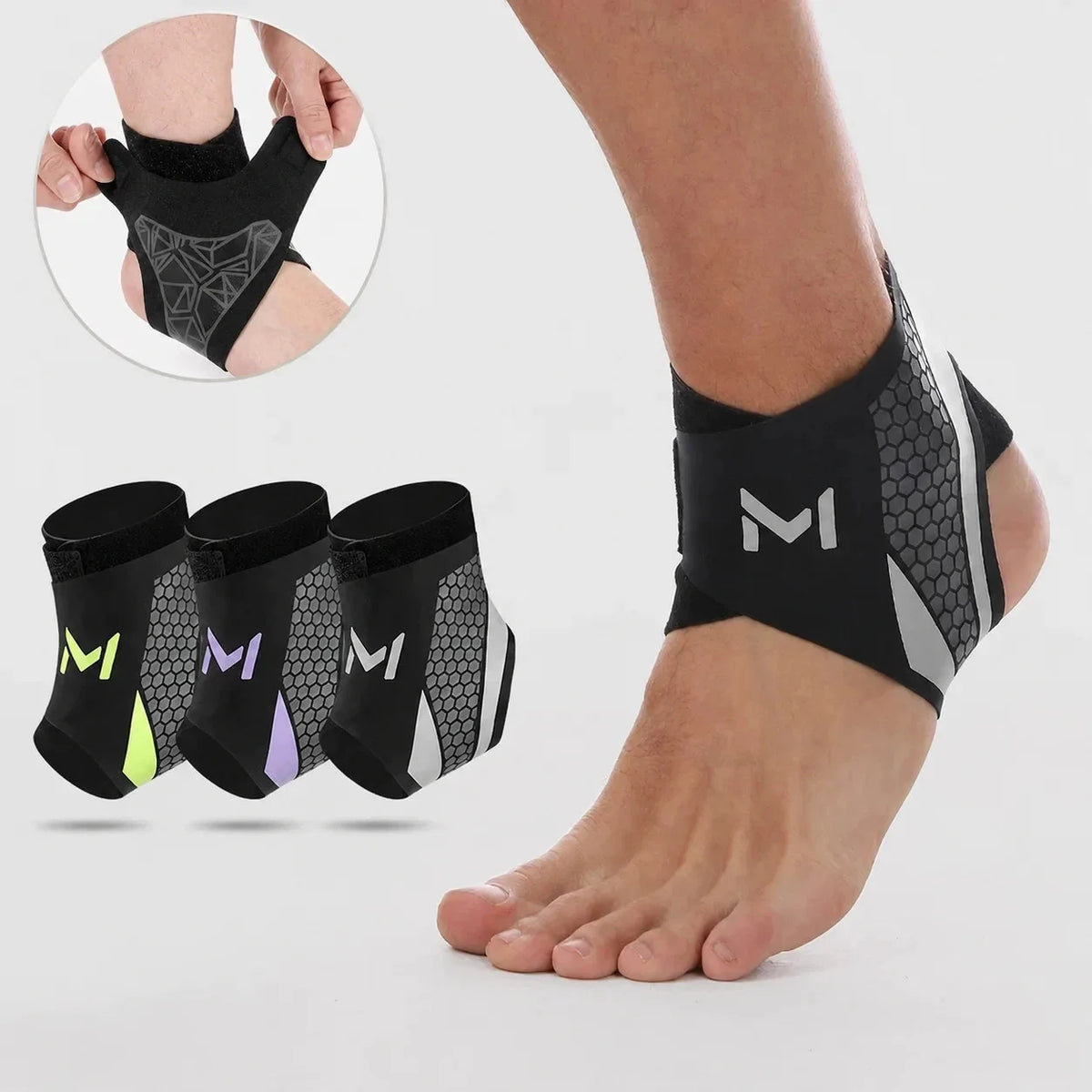 Knöchelbandage Elastisch Fußbandage Sprunggelenk Sport Fitness Unisex