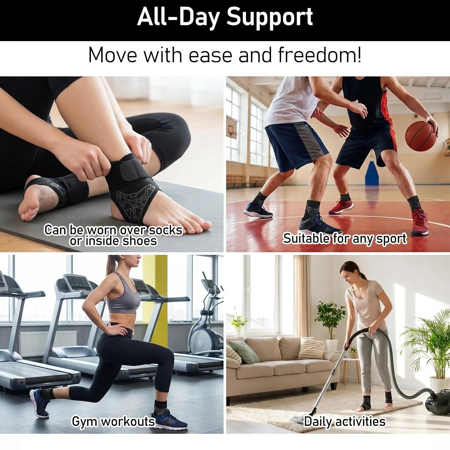 Knöchelbandage elastisch Fußbandage Sprunggelenk Sport Unisex