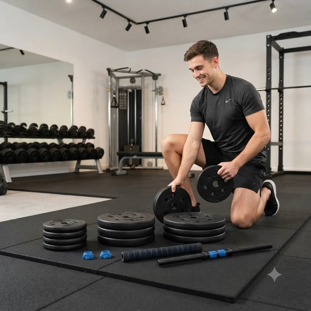 Kurzhantel Set 20kg Verstellbar Hantelset Bitumen Hantel Gewichte Langhantel