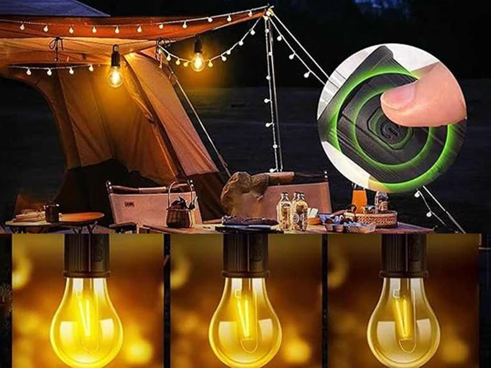 LED Campinglampe Hängelampe USB-C Wiederaufladbar – Camping Licht mit 3 Modi