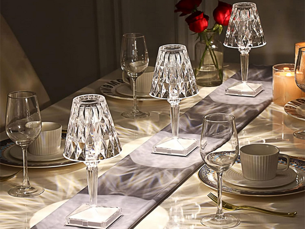 LED Kristall Tischlampe mit Fernbedienung & Touch – Wiederaufladbares RGB Nachtlicht mit Akku & USB-C