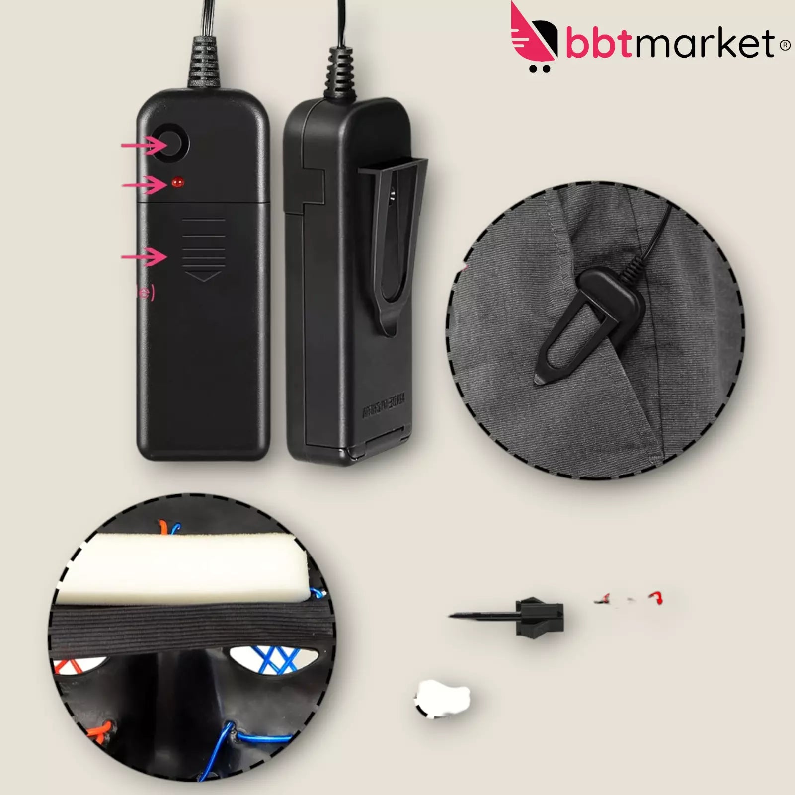 Halloween LED Purge Maske – Leuchtende Horror-Party Maske für Karneval, Cosplay & Festivals