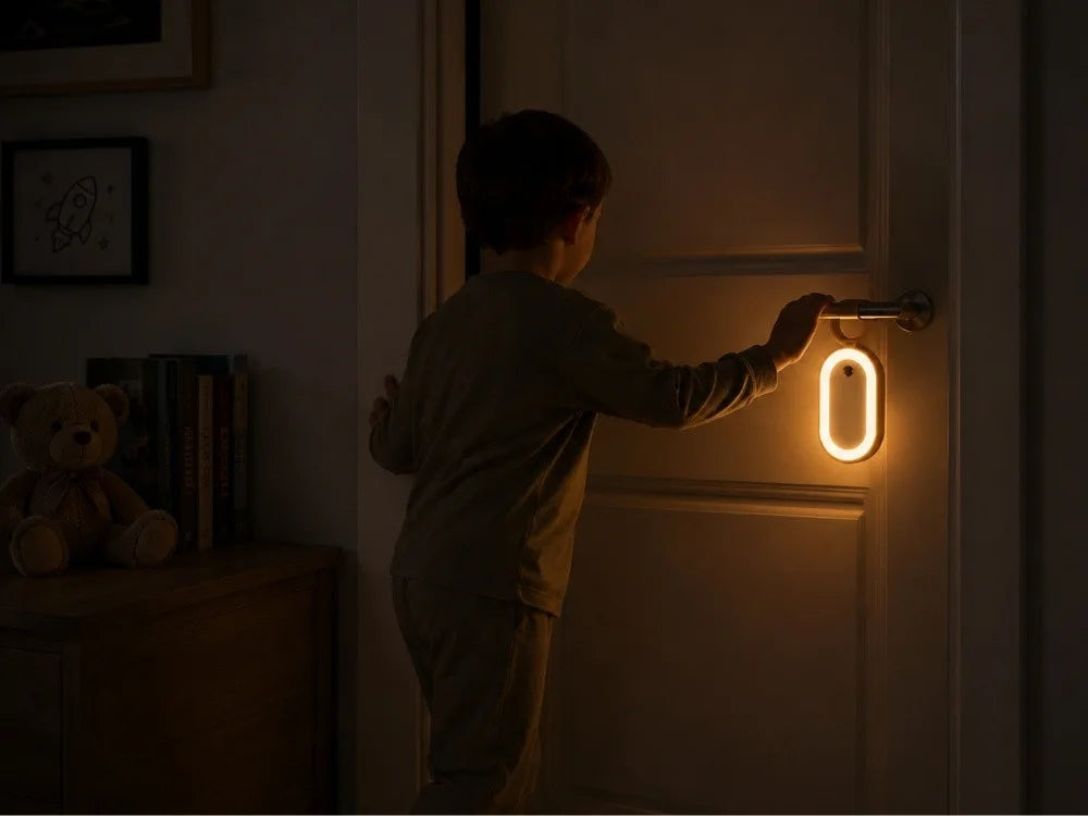 LED Nachtlicht Bewegungsmelder Schranklicht USB-C Akku Warmweiß Kleiderhaken