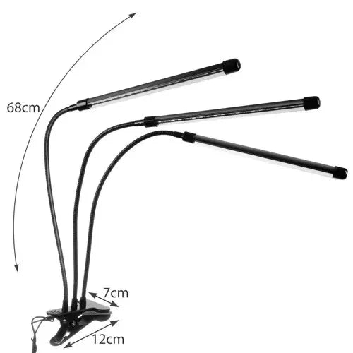 Retoo Pflanzenlampe LED 30 W mit 60 LEDs – Wachstumslampe mit 3 Armen, 3/9/12H Timer, 9 Helligkeitsstufen & USB