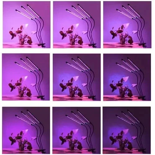 Retoo Pflanzenlampe LED 30 W mit 60 LEDs – Wachstumslampe mit 3 Armen, 3/9/12H Timer, 9 Helligkeitsstufen & USB