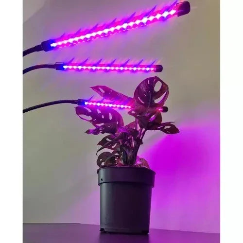 Retoo Pflanzenlampe LED 30 W mit 60 LEDs – Wachstumslampe mit 3 Armen, 3/9/12H Timer, 9 Helligkeitsstufen & USB