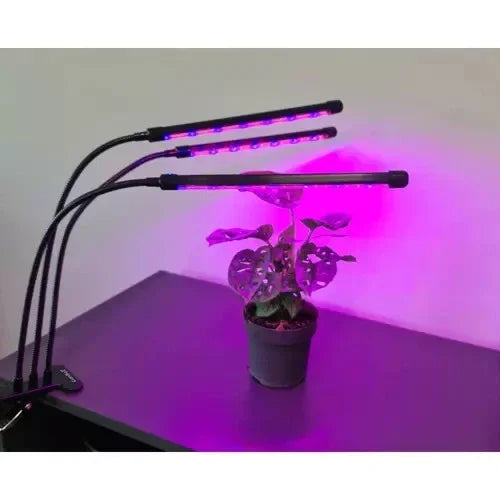 Retoo Pflanzenlampe LED 30 W mit 60 LEDs – Wachstumslampe mit 3 Armen, 3/9/12H Timer, 9 Helligkeitsstufen & USB