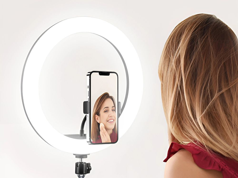 LED Ringlicht 10 Zoll RGB – Ringleuchte mit Stativ, Handyhalter & 3 Lichtfarben