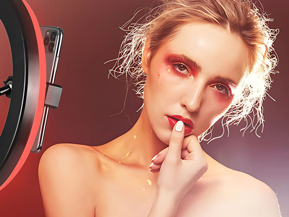 LED Ringlicht 10 Zoll RGB – Ringleuchte mit Stativ, Handyhalter & 3 Lichtfarben