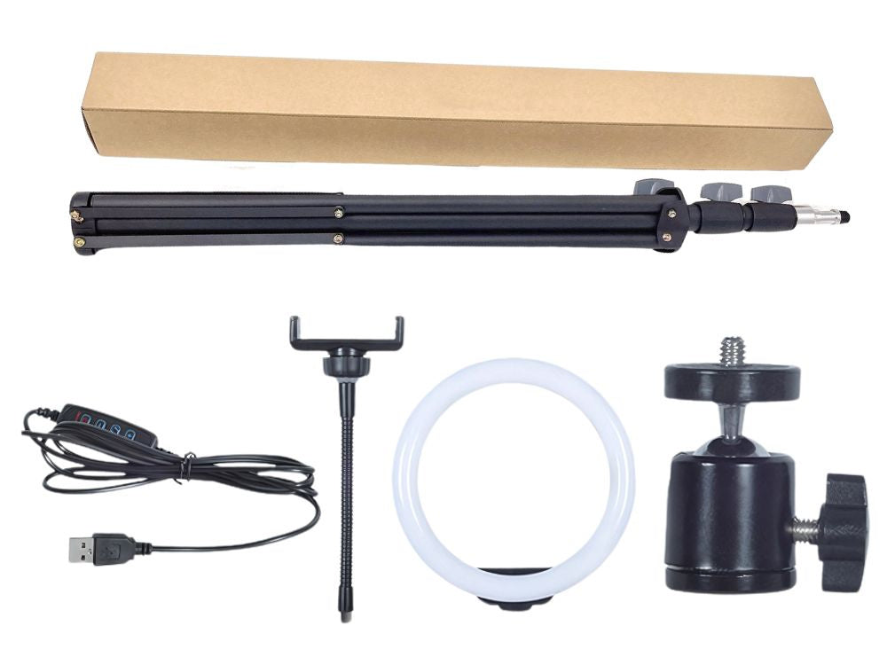 LED Ringlicht 12 Zoll (30 cm) mit Handyhalter und 100 cm Stativ – 3 Lichtfarben, dimmbar, USB