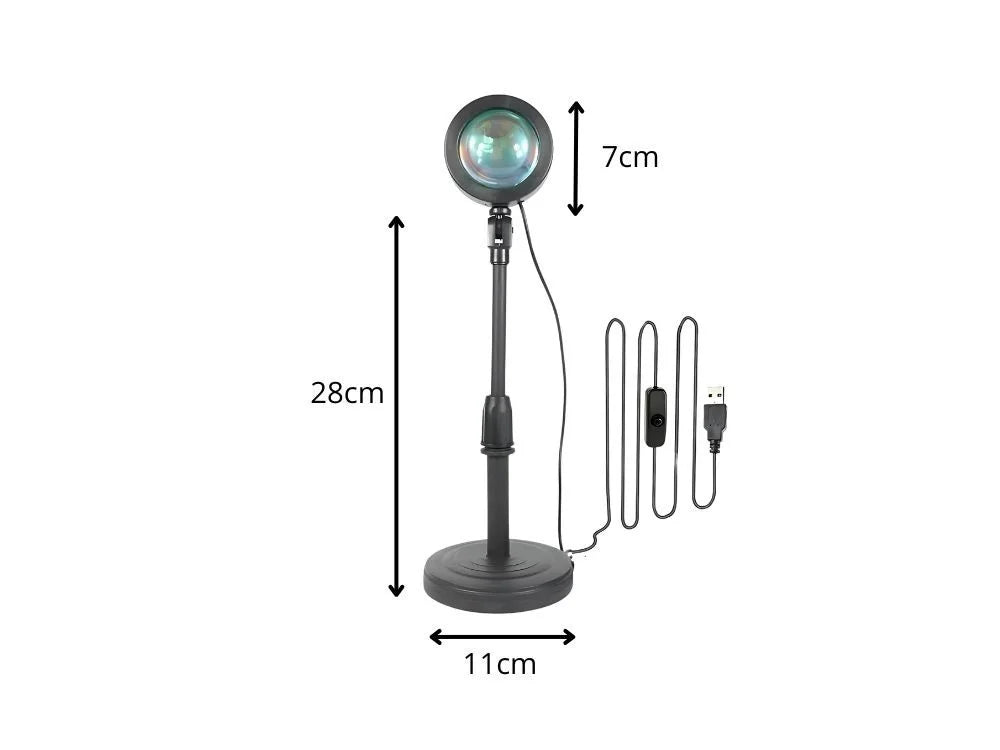 LED Sonnenuntergang Projektor RGB Lampe USB mit Fernbedienung Sunset Light
