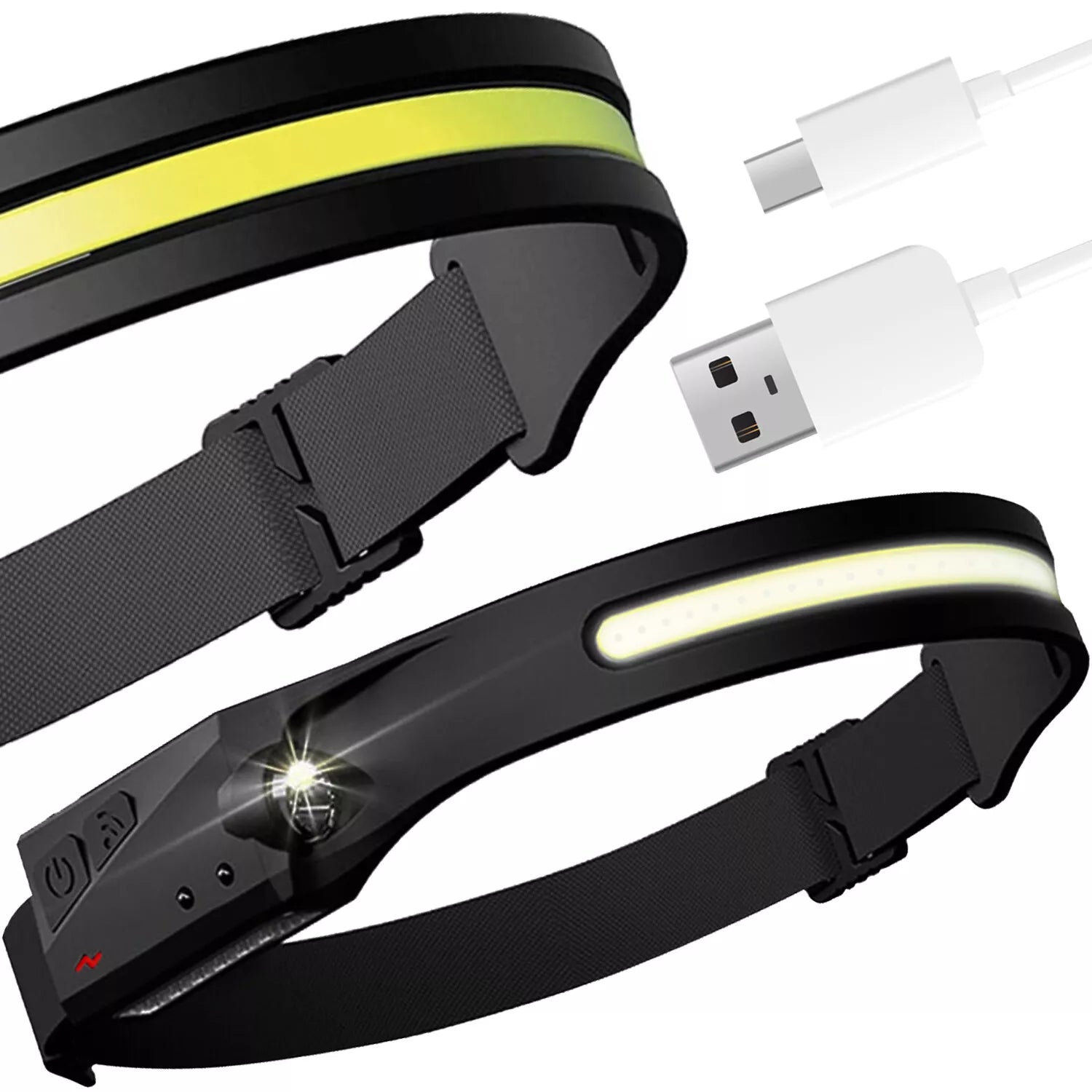 LED Stirnlampe 4Modi Kopflampe Scheinwerfer USB Wiederaufladbar Wasserdicht Camp