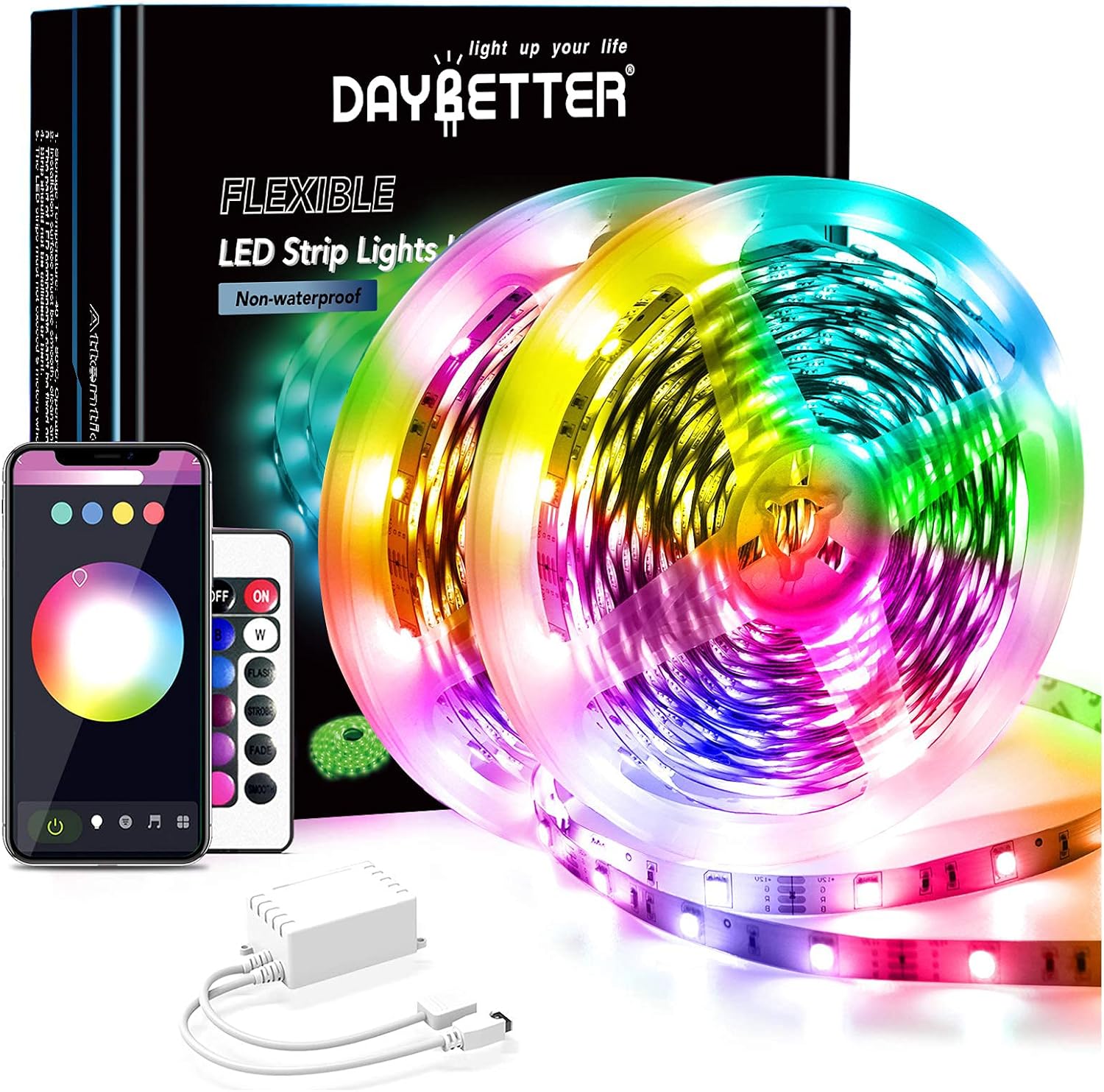 30m LED Strip Light Music Sync Color Changing RGB LED Strip New DE 