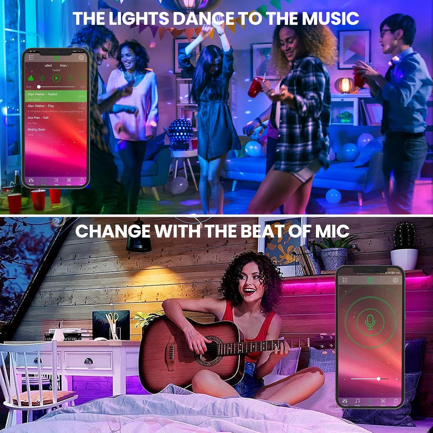 LED Strip 10 m RGB – Bluetooth APP, Timer & Musik Sync, Selbstklebender LED Streifen