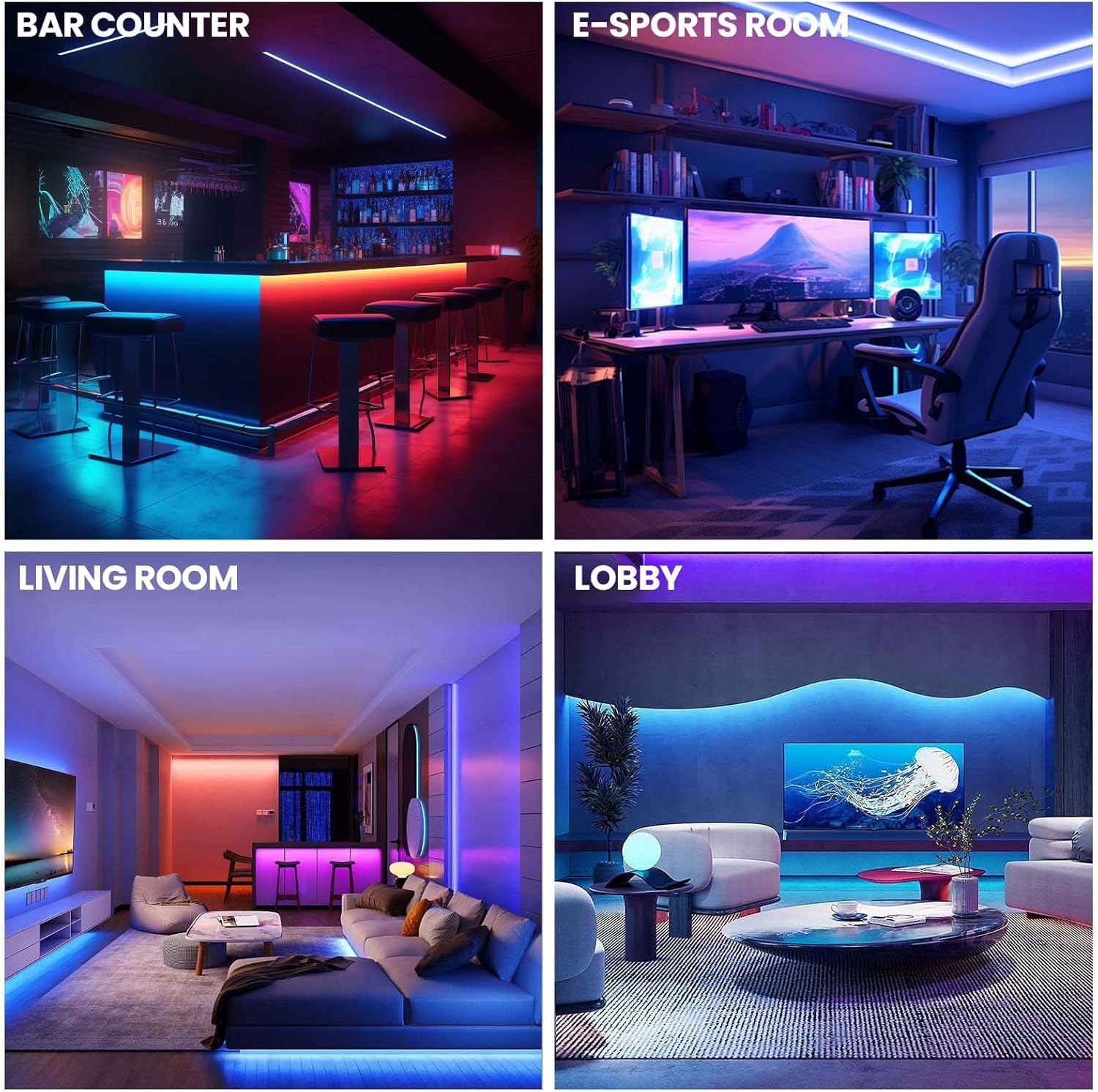 LED Strip 10 m RGB – Bluetooth APP, Timer & Musik Sync, Selbstklebender LED Streifen