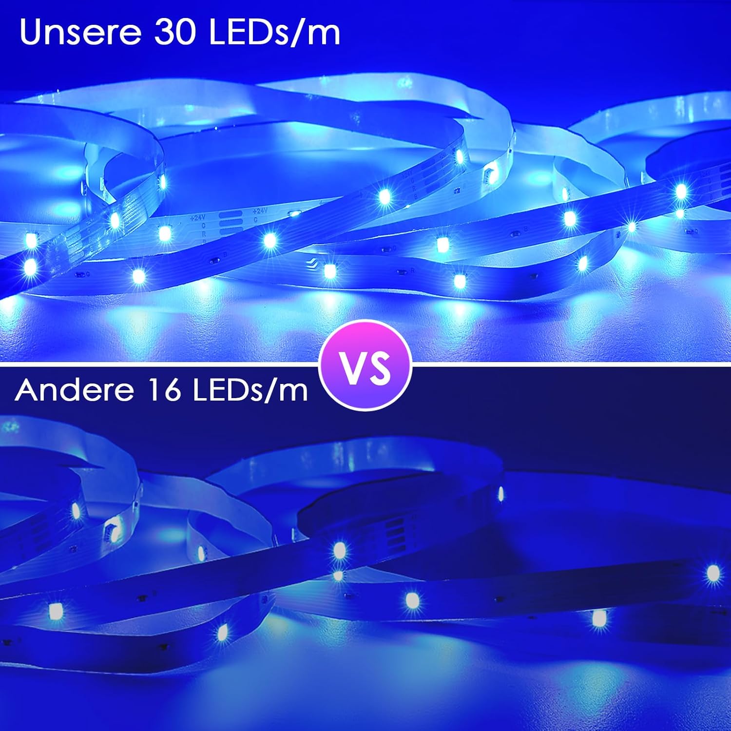 15m RGB LED Strip mit APP Steuerung, Musikmodus & Timer – 450 LEDs